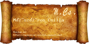 Mészáros Csilla névjegykártya
